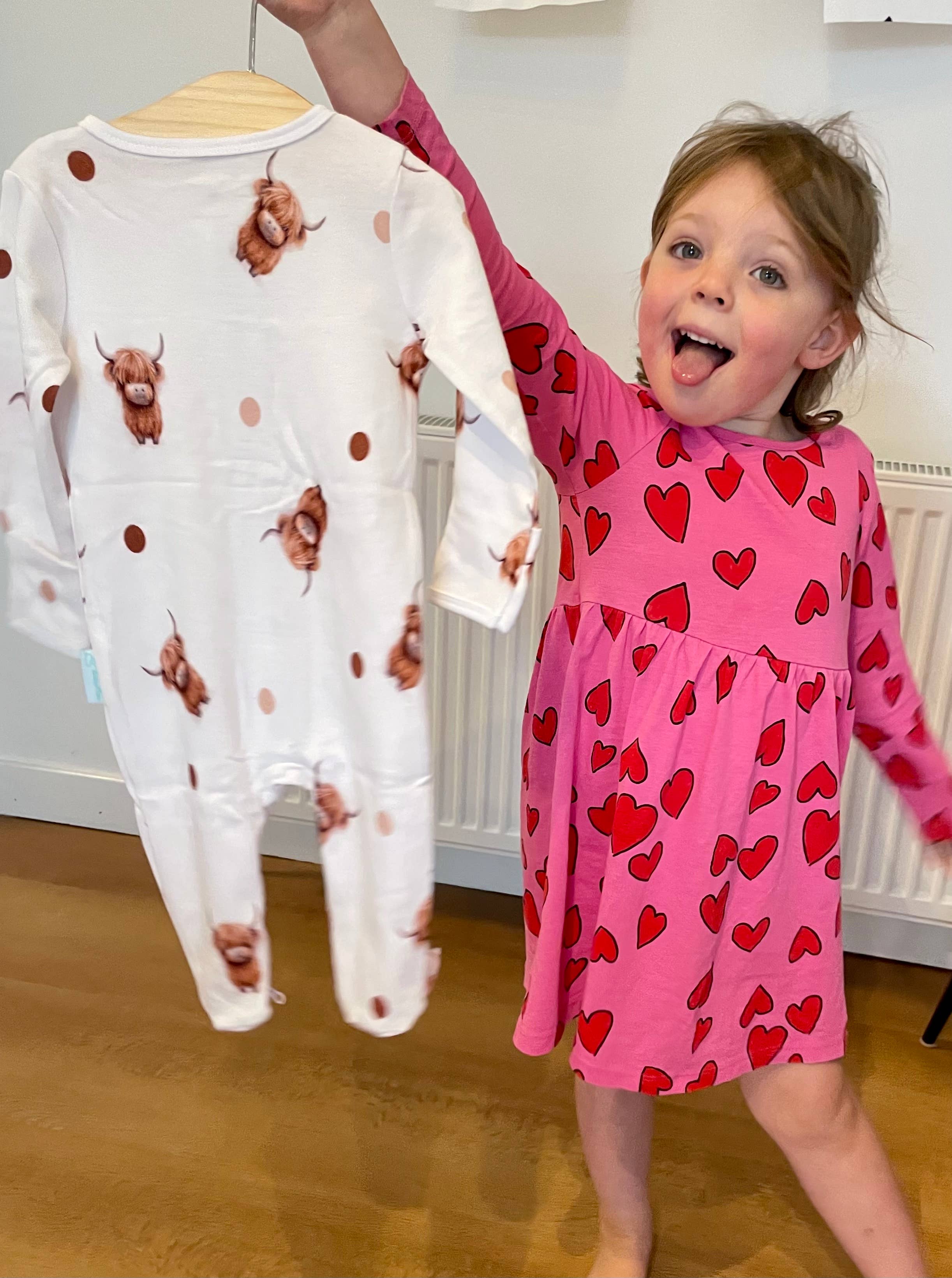 Highland Cow Sleepsuit: 12-18M
