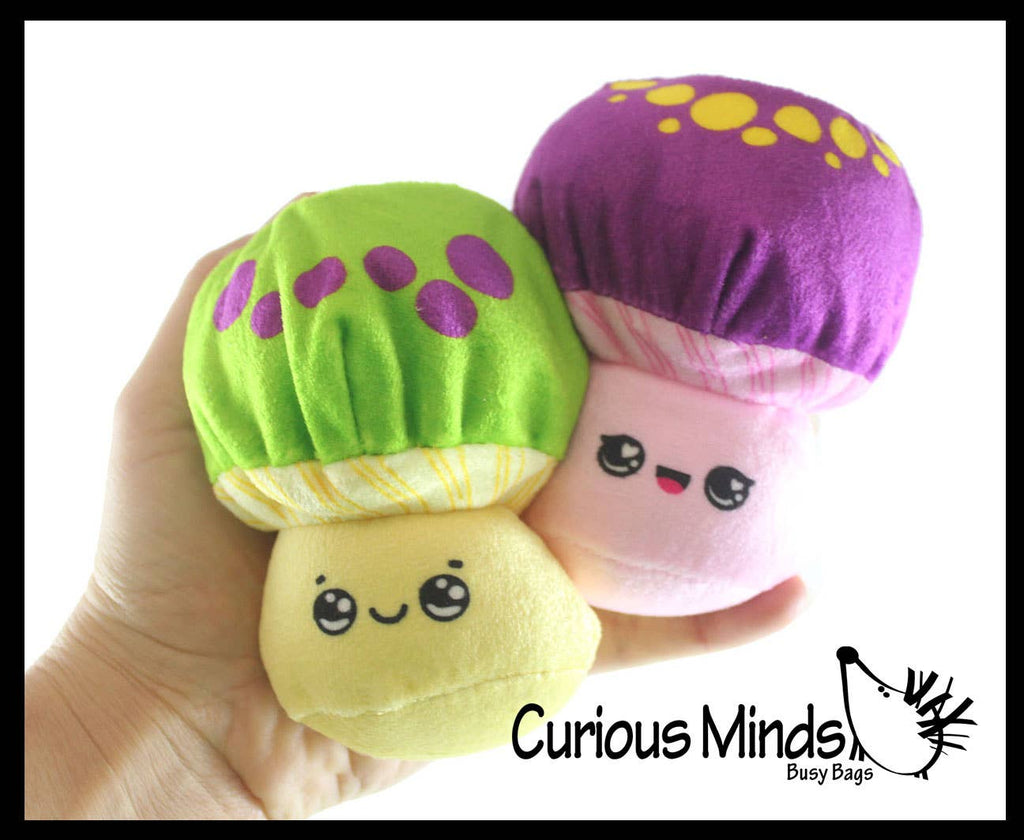 1 Plush Mushroom Water Bead Filled Squeeze Stress Balls - Se