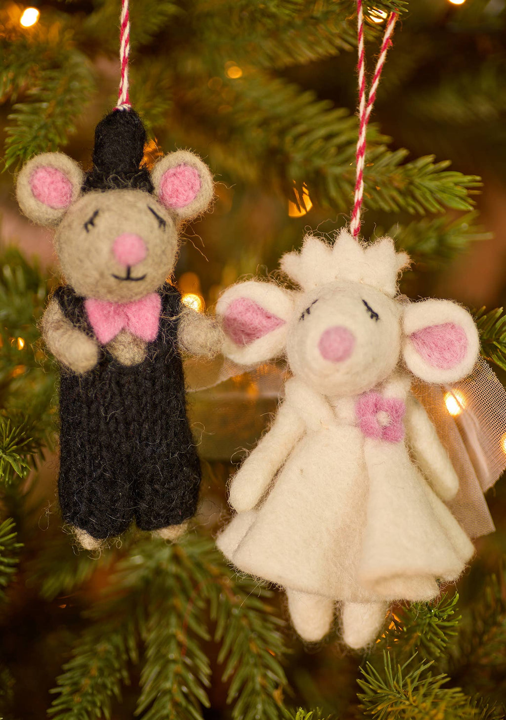 Felt Wedding Mice Decorations