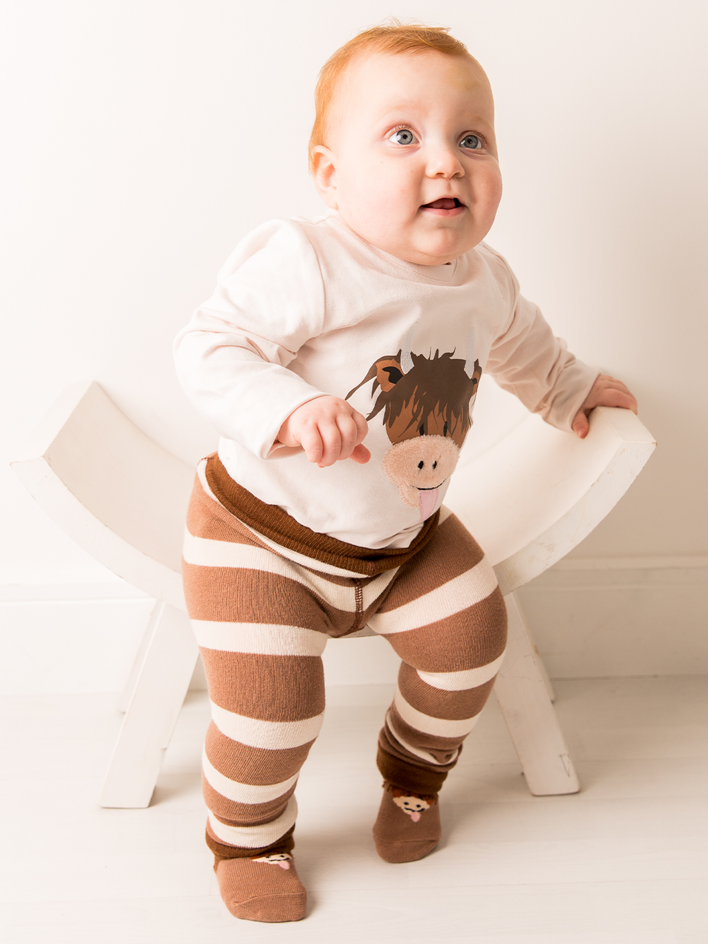 Blade and Rose Limited - Neutral Hamish Cow Design: 0-6 Months / Top