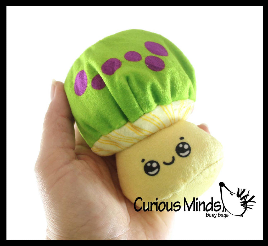 1 Plush Mushroom Water Bead Filled Squeeze Stress Balls - Se