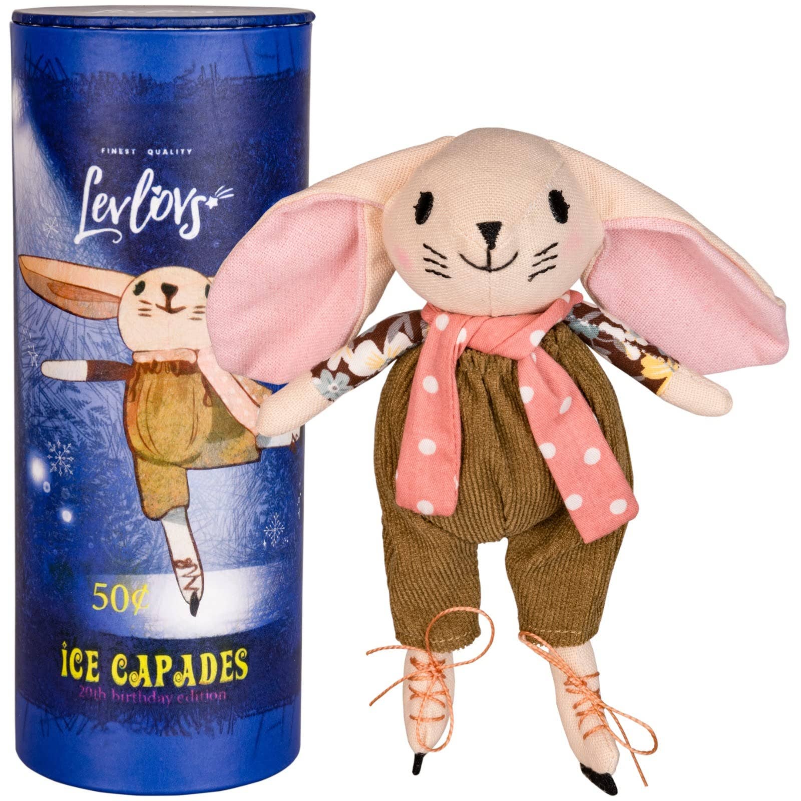 LEVLOVS - Ice Skater Rabbit in a Box with the bedding