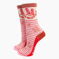 Sock Talk - Cowboy Boot Stripe Bamboo Socks in Pink: UK 3-7 | EU 36-40 | US 5-9