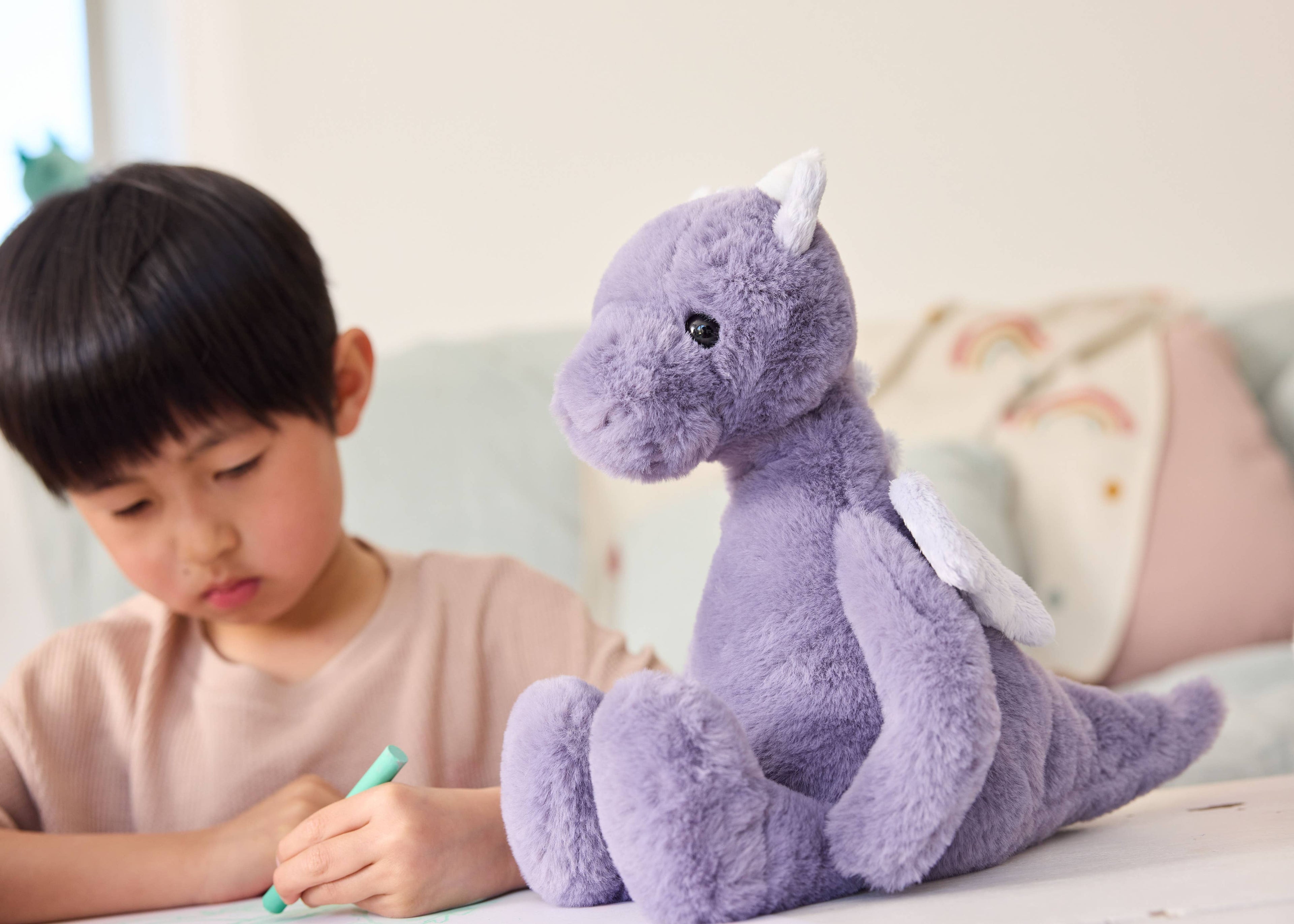 Draco Dragon Soft Lavender Soft Plush Toy Teddy Bear