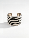 Sweetkama - Ladies Punk Animal Print Metal Wide Cuff Bracelet: Zebra / F