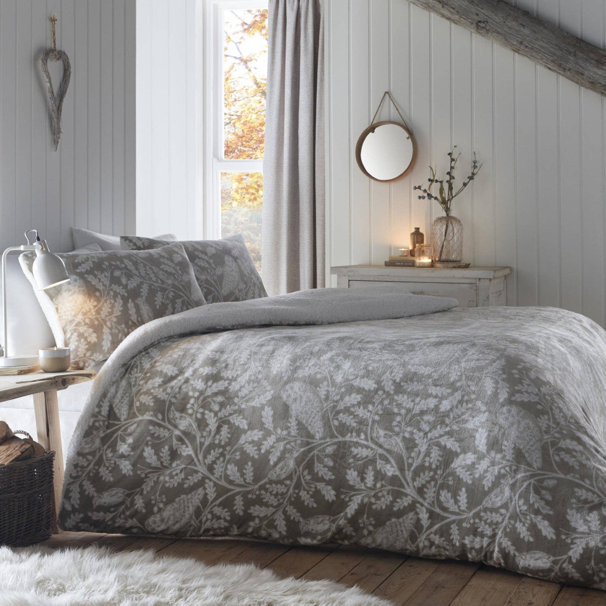 UW Home - Woodland Owls Bedspread by D & D in Sage 150cm x 200cm