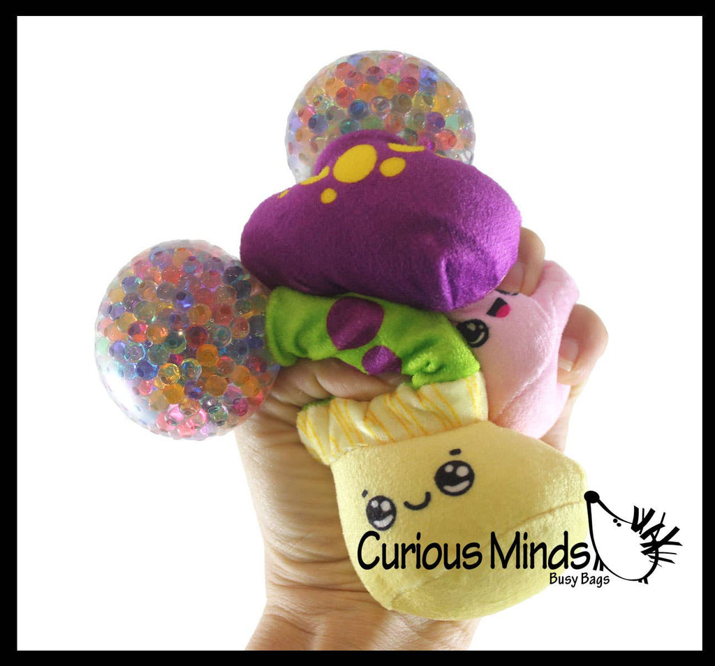 1 Plush Mushroom Water Bead Filled Squeeze Stress Balls - Se