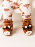 Neutral Hamish Highland Cow Booties: Small (0-6 Months)