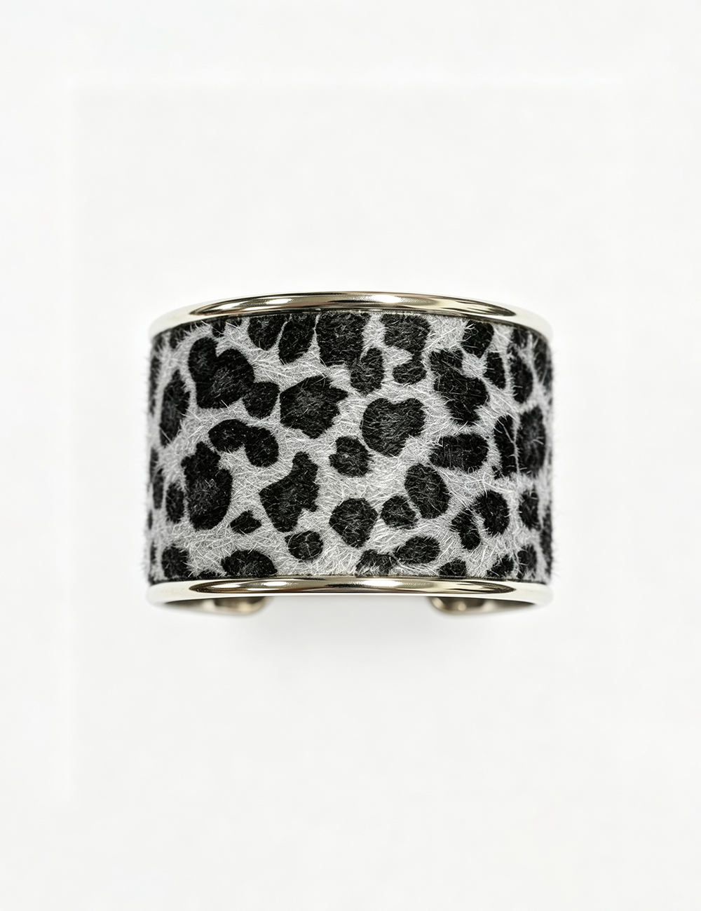 Sweetkama - Ladies Punk Animal Print Metal Wide Cuff Bracelet: Zebra / F