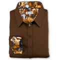 Salamander Shirts Ltd - Grenouille Ladies Brown Shirt with Horse Print Fabric Detail: 40