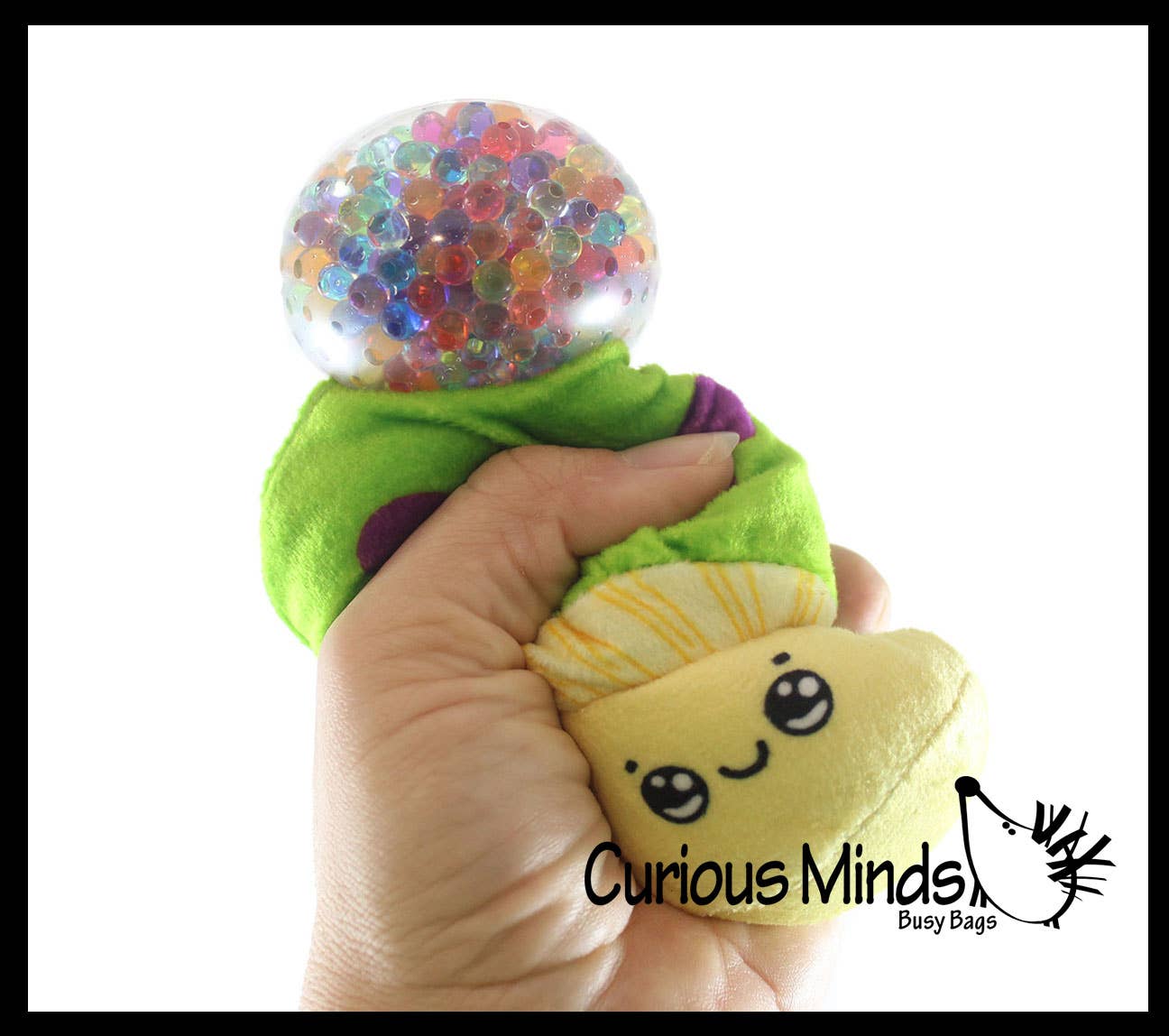 1 Plush Mushroom Water Bead Filled Squeeze Stress Balls - Se