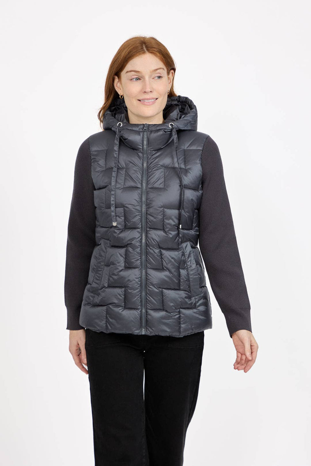 Mudflower - Padded Hooded Jacket with Ribbed Sleeves - PACK OF 8: Navy / 10