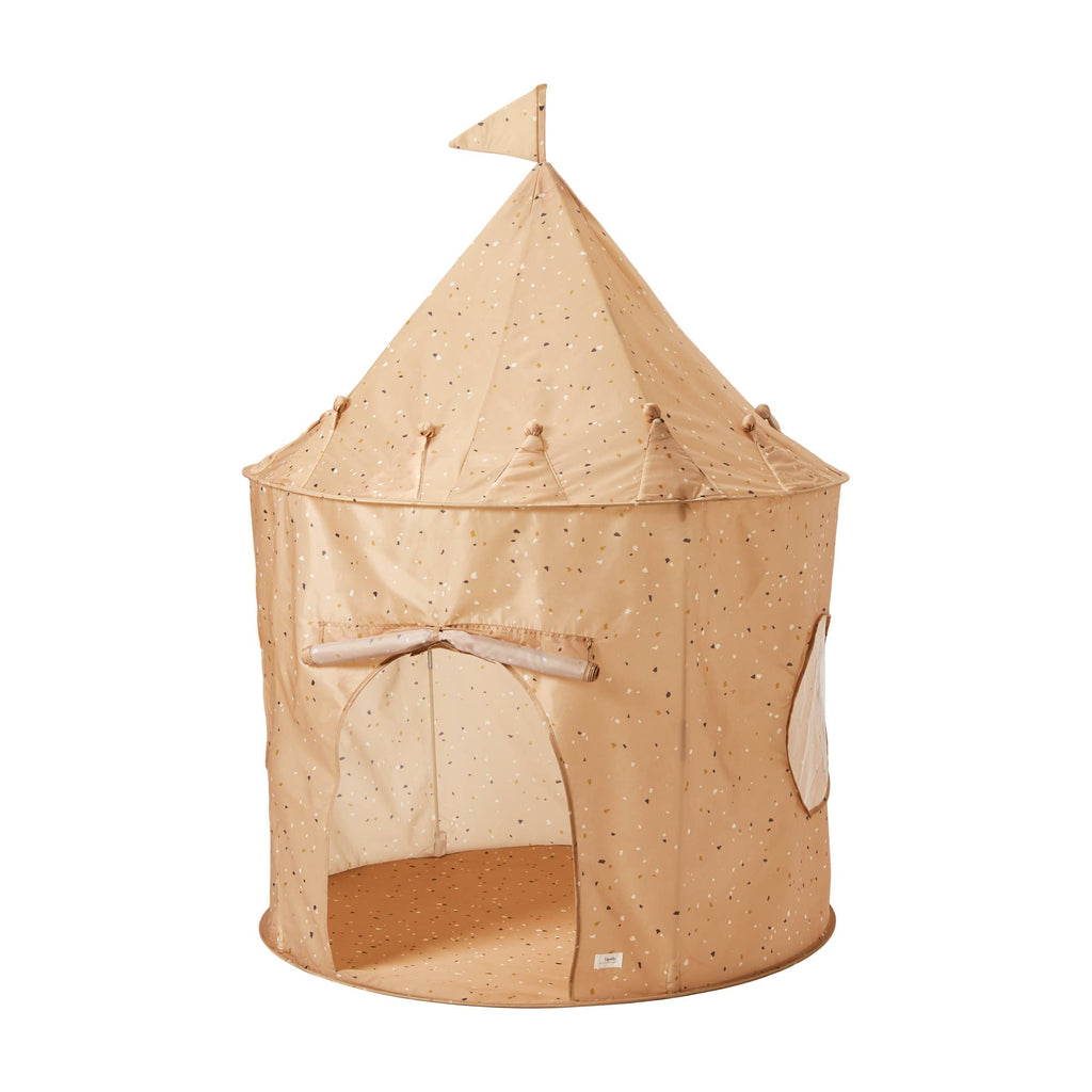 Kids Play Tent Castle with Recycled Fabric - Prints: Blueberry Ivory