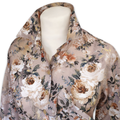 Salamander Shirts Ltd - Grenouille Ladies Taupe & White Floral Print Cotton Shirt: 40