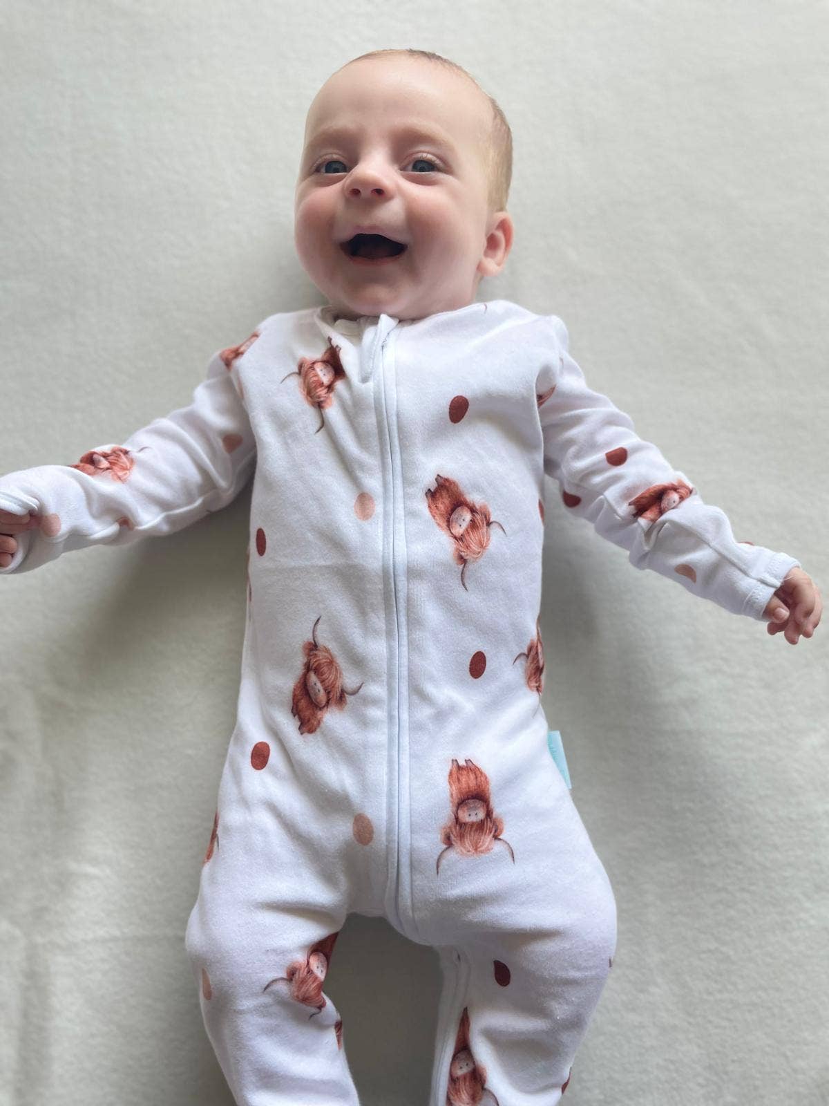 Highland Cow Sleepsuit: 0-3M