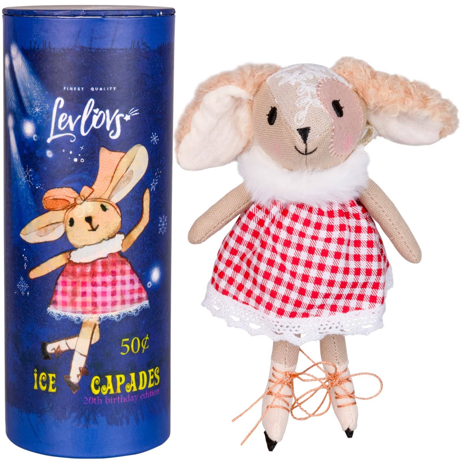 LEVLOVS - Ice Skater Bunny in a Box with the bedding