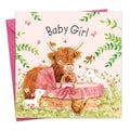 Twizler Ltd - New Baby Girl Card - Highland Cow