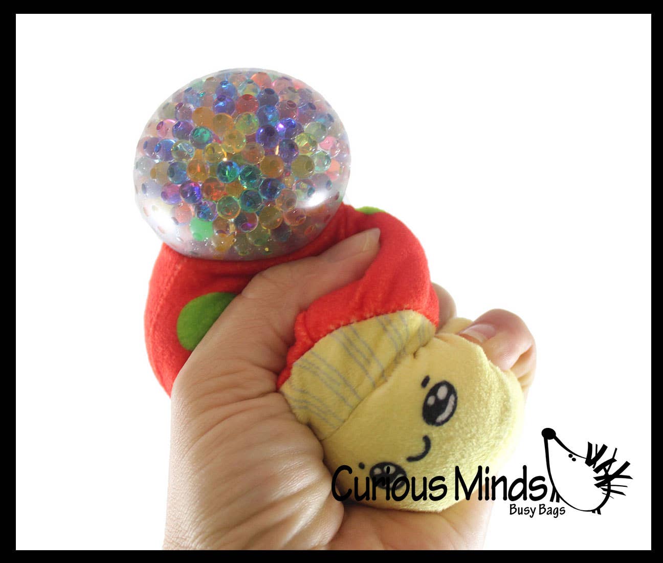 1 Plush Mushroom Water Bead Filled Squeeze Stress Balls - Se