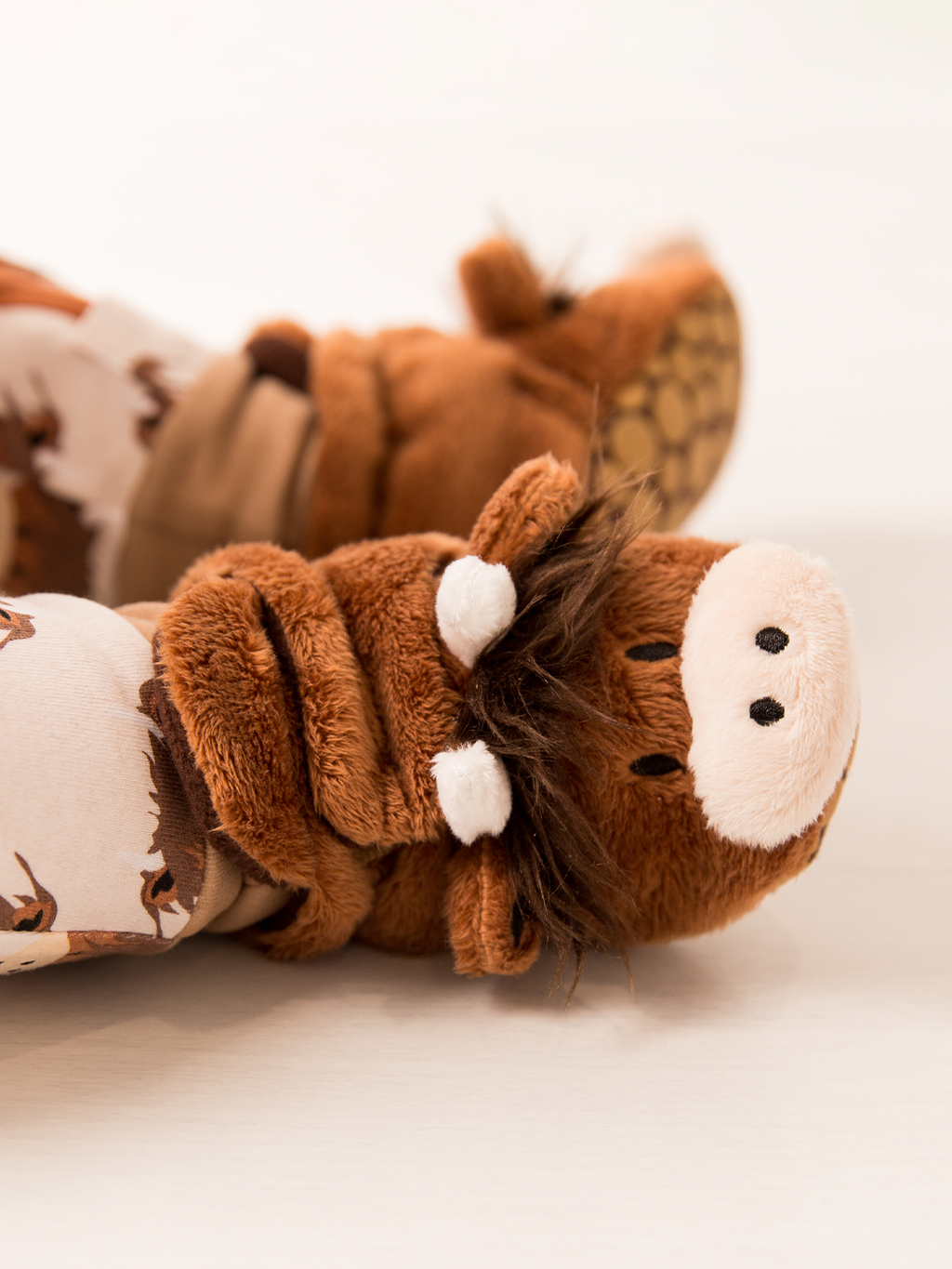 Neutral Hamish Highland Cow Booties: Medium (6-12 Months)