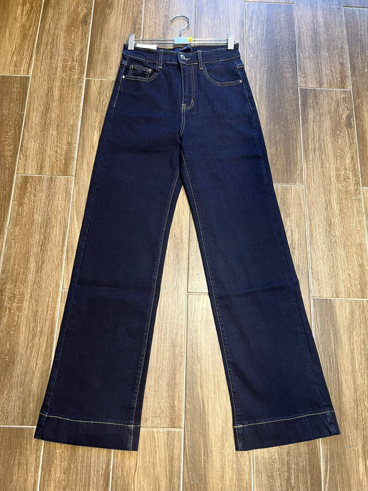Kurt Muller - Indigo Wash Dark Denim Seam Stitch Wide Leg Voggo Jeans