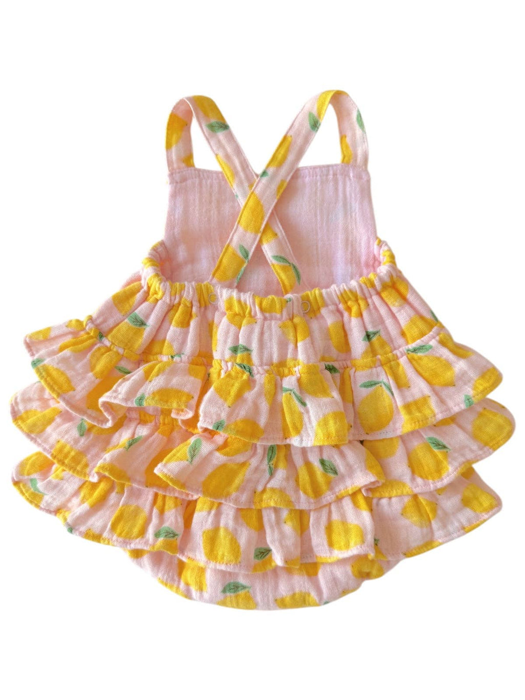 Lemon Sorbet / Muslin Ruffle Sunsuit: 3-6M