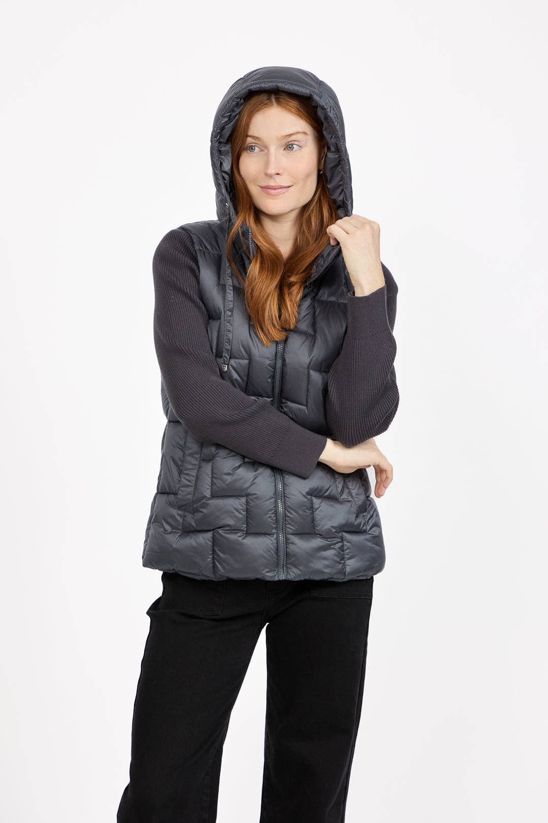 Mudflower - Padded Hooded Jacket with Ribbed Sleeves - PACK OF 8: Navy / 12