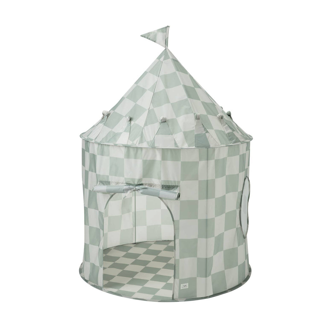 Kids Play Tent Castle with Recycled Fabric - Prints: Blueberry Ivory