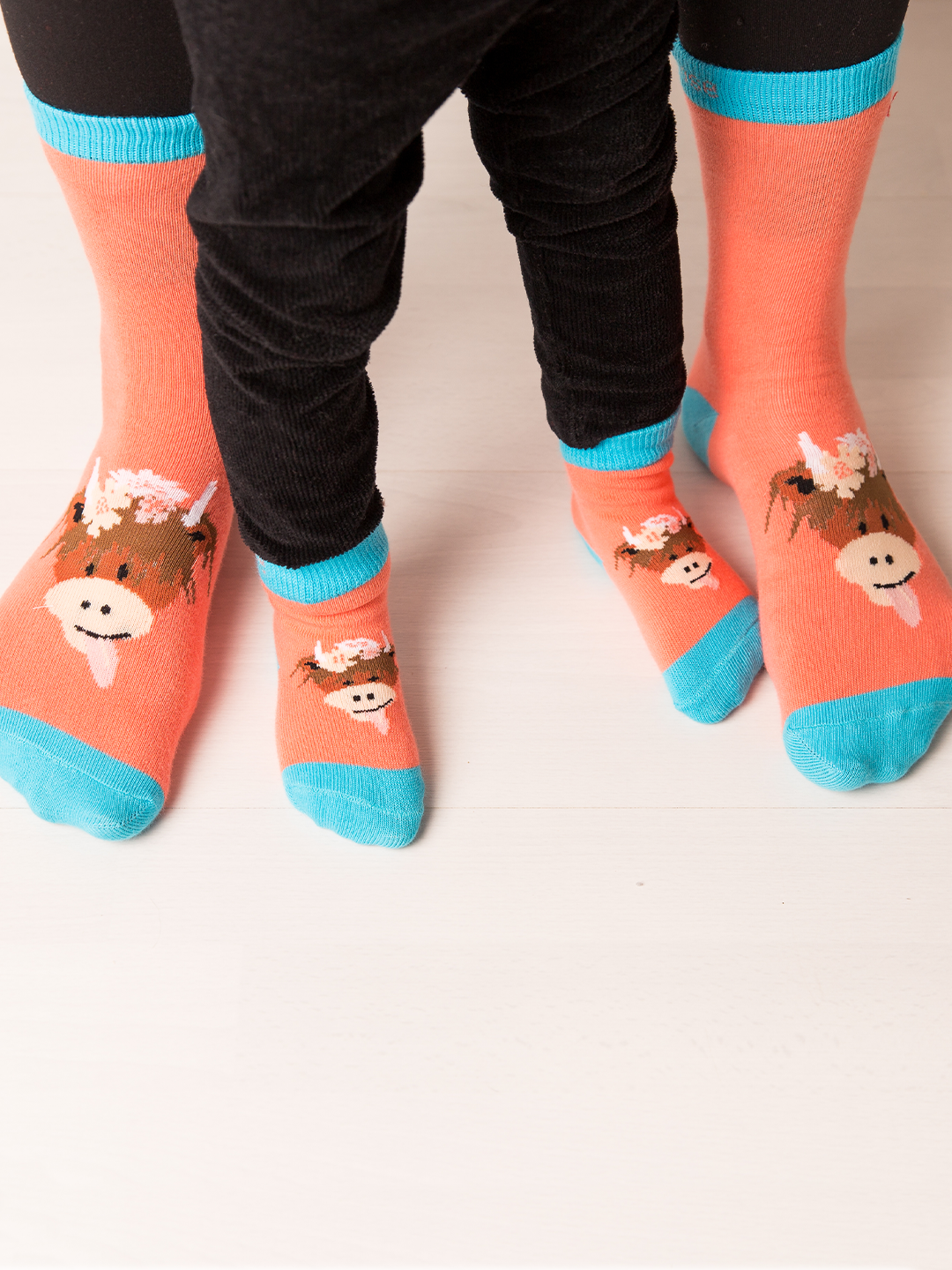 Blade and Rose Limited - Bonnie Highland Cow  Adult Socks: Adult Shoe Size 3-5