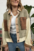 Mccolin - Stylish Patchwork Denim Jacket: GREEN / S