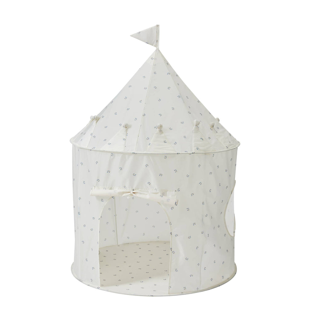 Kids Play Tent Castle with Recycled Fabric - Prints: Checkerboard Green