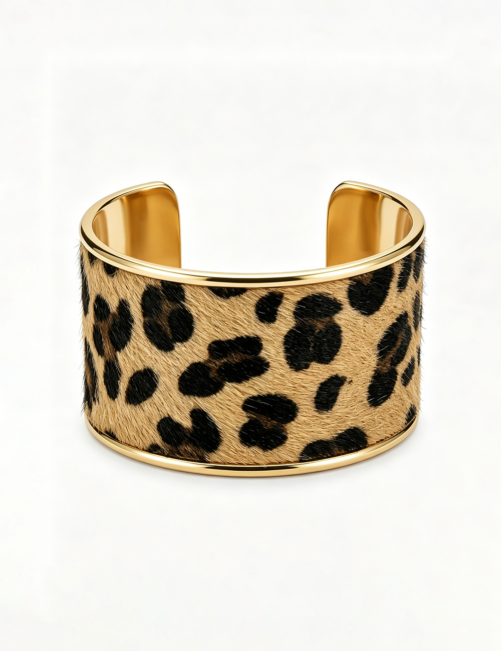 Sweetkama - Ladies Punk Animal Print Metal Wide Cuff Bracelet: Zebra / F