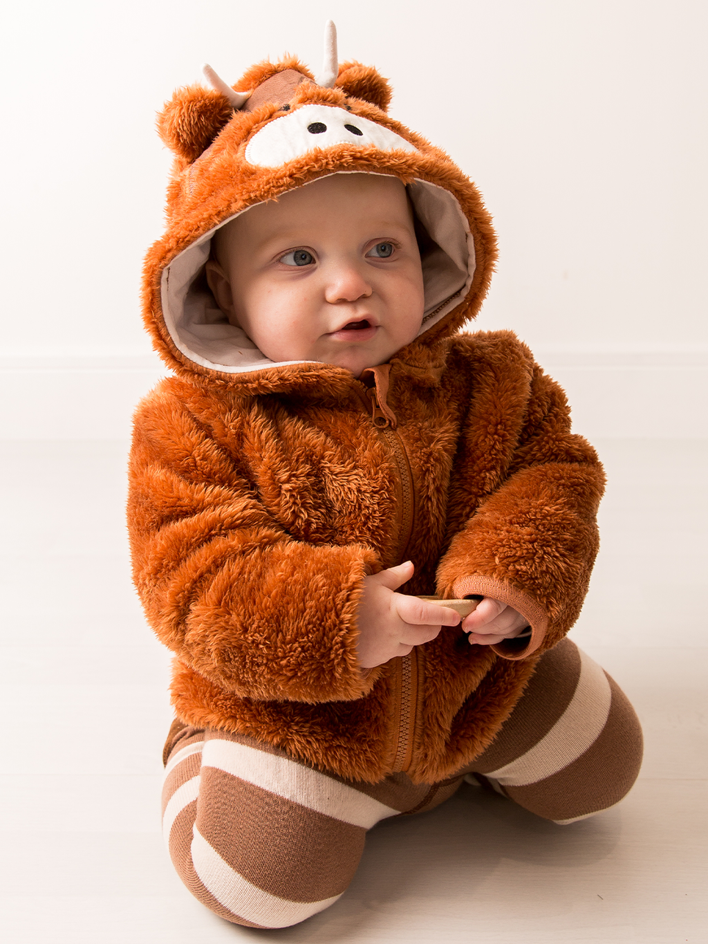 Neutral Hamish Highland Cow Hoodie: 1-2 Years