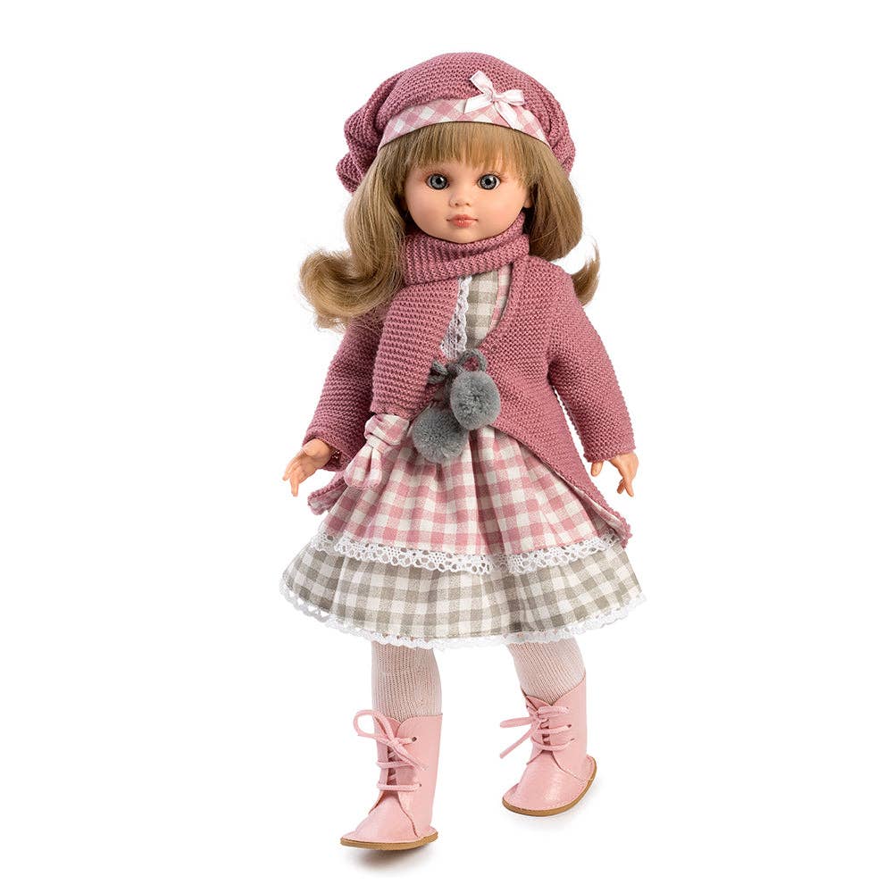 Fany doll with pink knit dress and jacket. 40 cm