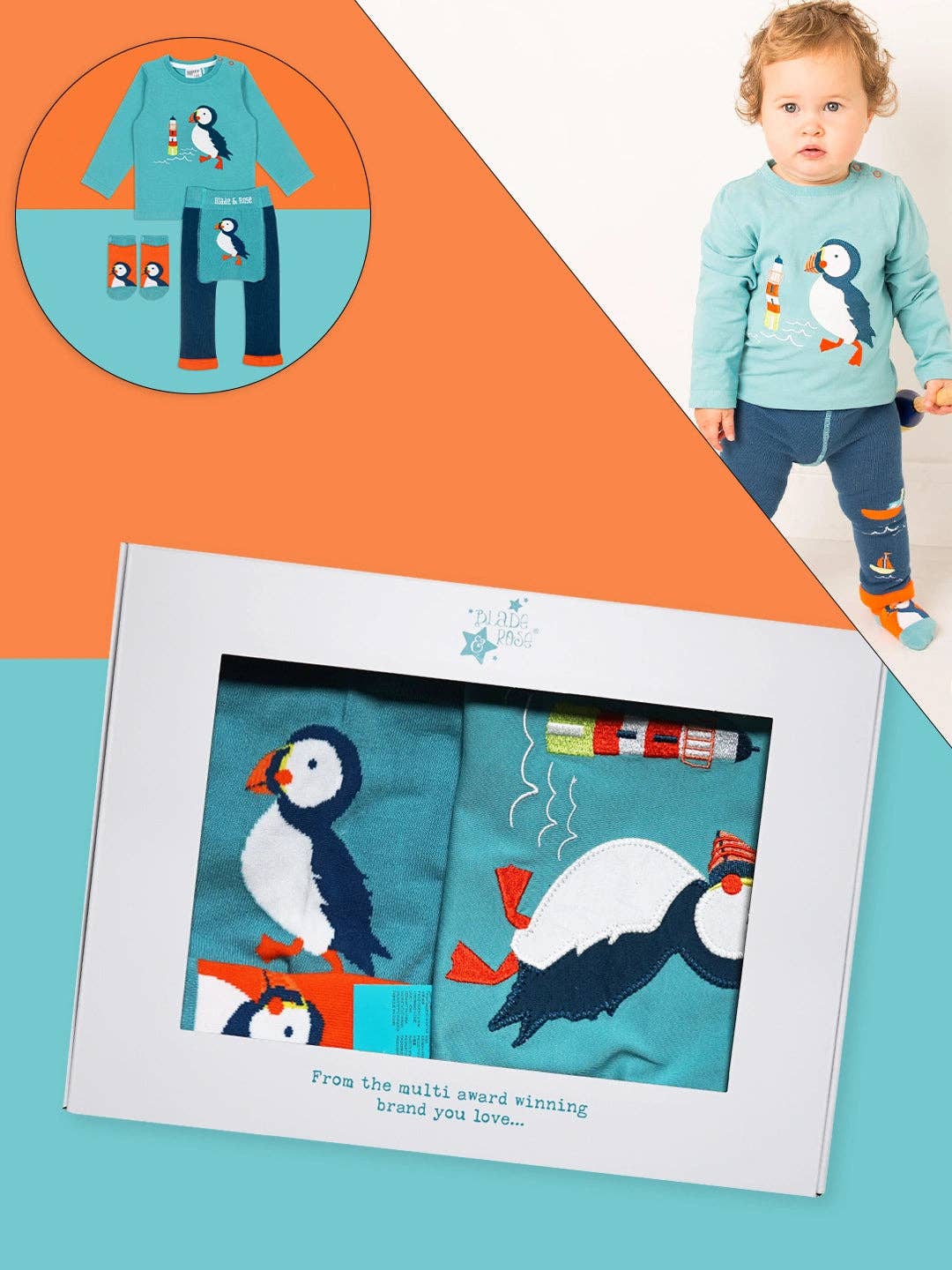 Blade and Rose Limited - Kenzie the Puffin Gift Box Set: 6-12 Months