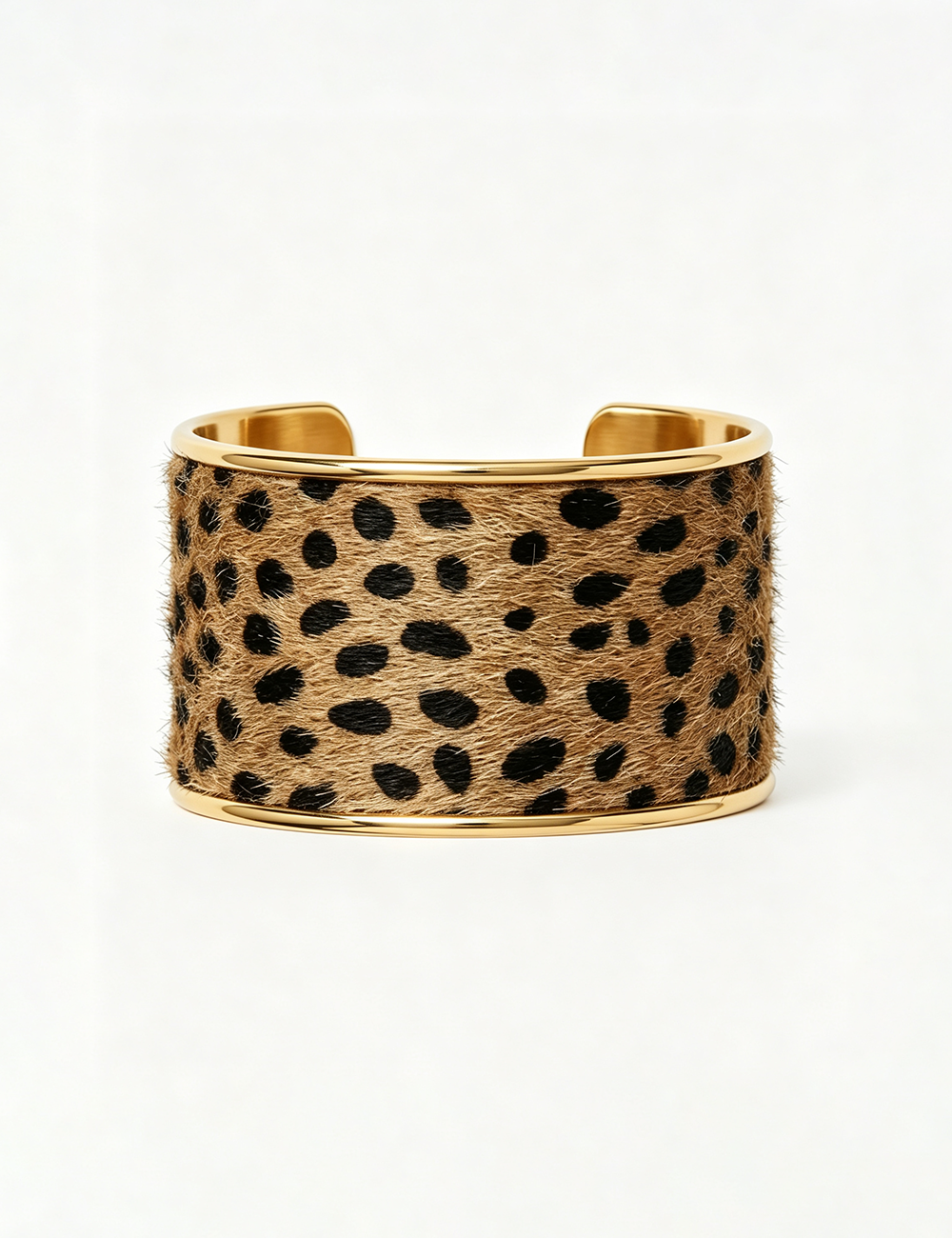 Sweetkama - Ladies Punk Animal Print Metal Wide Cuff Bracelet: Zebra / F