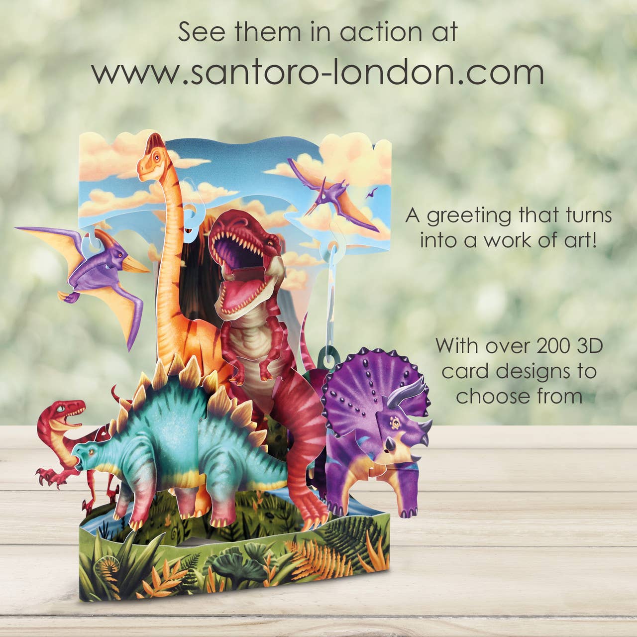 Santoro London - Swing Cards - Land of the Dinosaurs