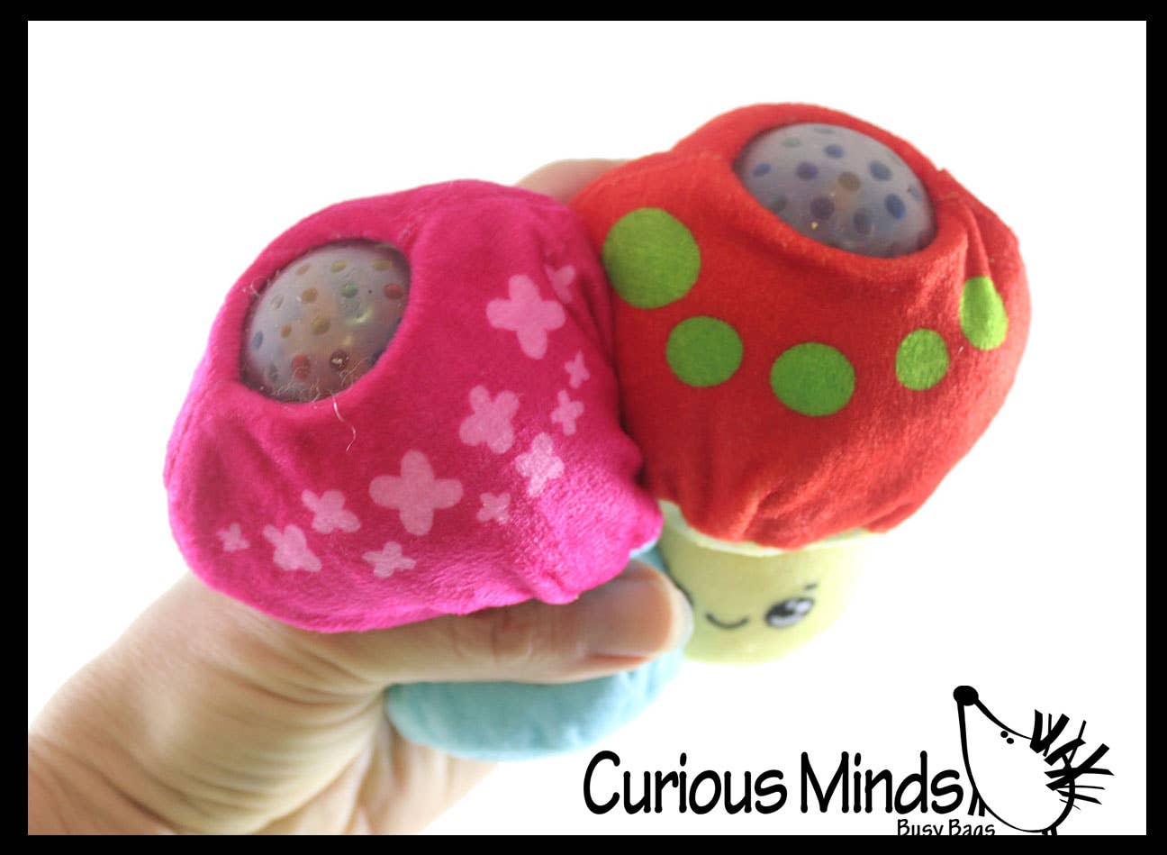 1 Plush Mushroom Water Bead Filled Squeeze Stress Balls - Se