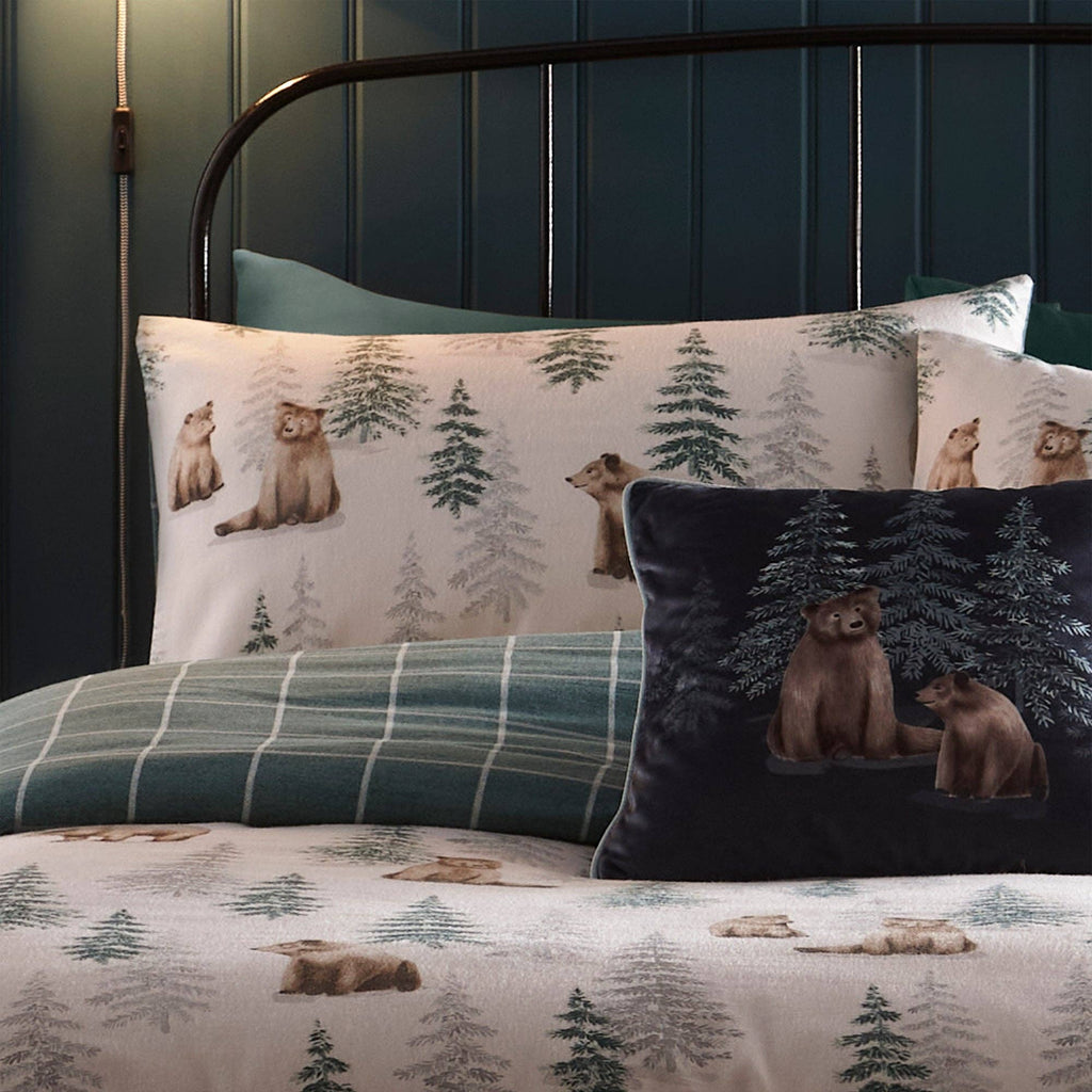 UW Home - Bear Walks Duvet Cover Set by D & D in Natural: Double