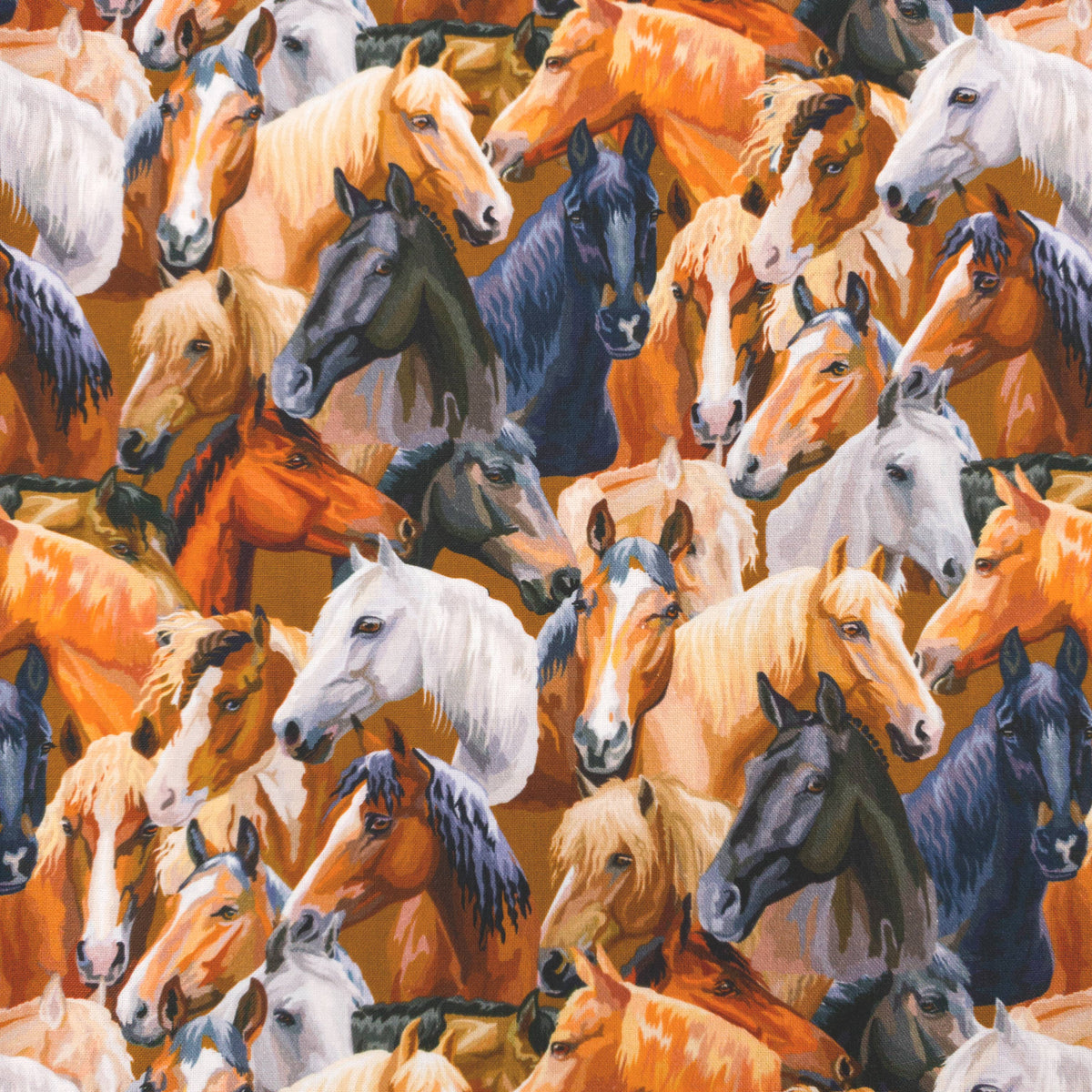 Salamander Shirts Ltd - Grenouille Ladies Beige & Brown Horse Print Shirt: M