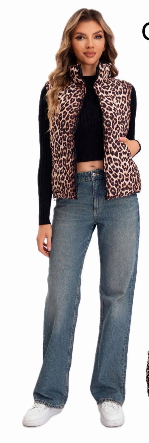 Kurt Muller - Leopard Print Reversible Gilet: Brown