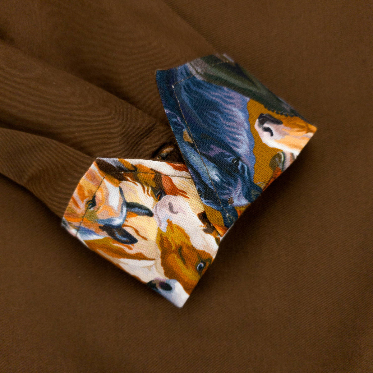 Salamander Shirts Ltd - Grenouille Ladies Brown Shirt with Horse Print Fabric Detail: 38