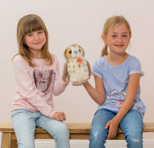 Beige owl 20 cm - plush toy - soft toy
