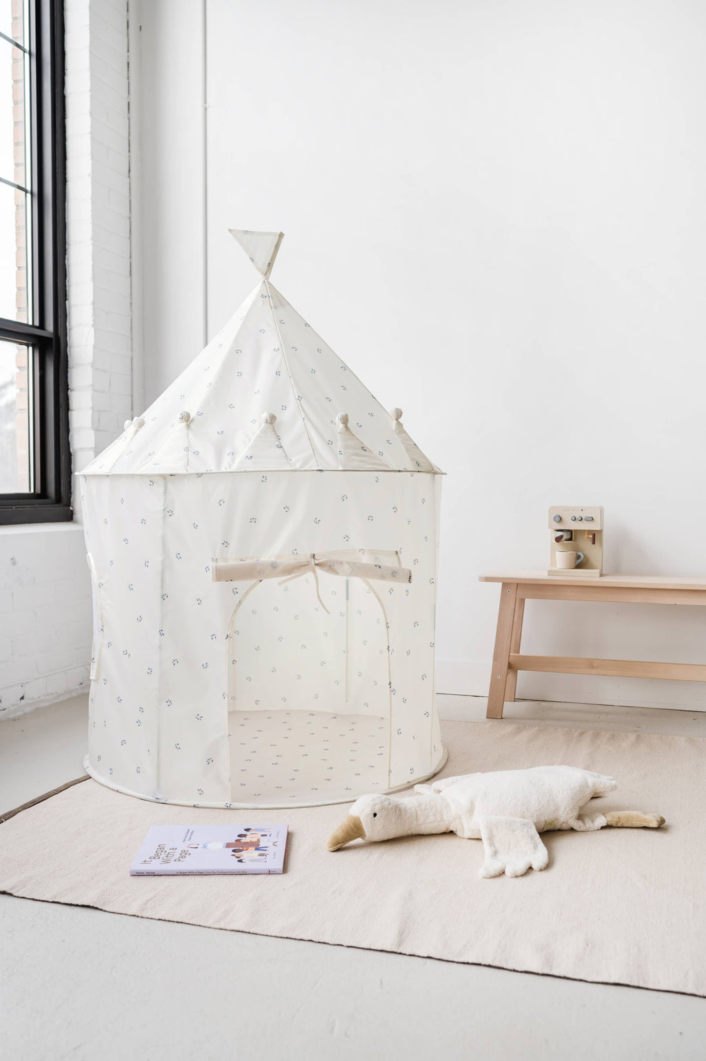 Kids Play Tent Castle with Recycled Fabric - Prints: Terrazzo Clay