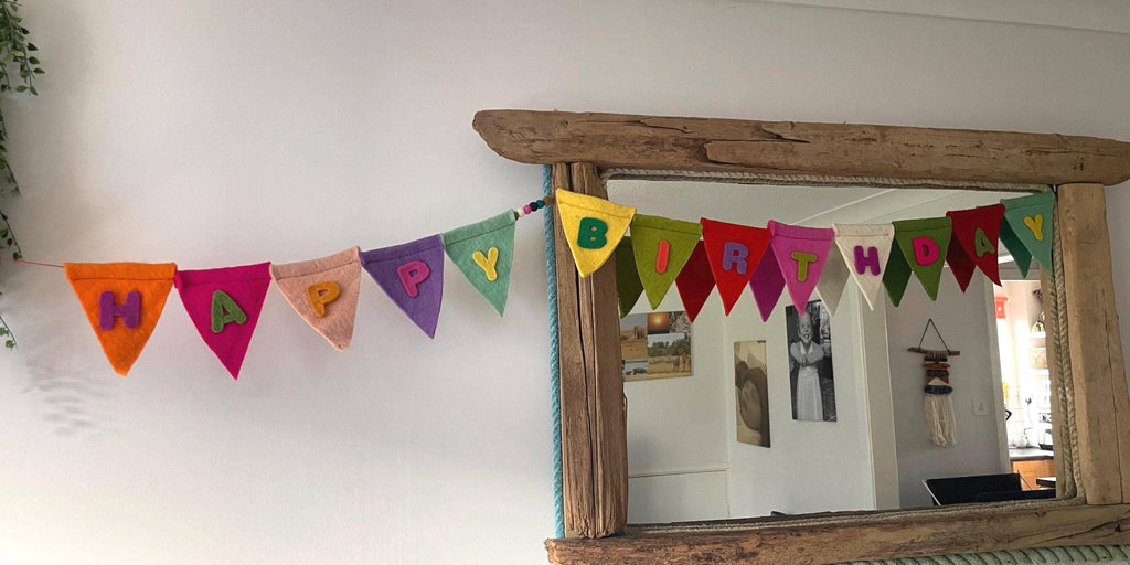 Handmade Felt Happy Birthday Reusable Party Garland