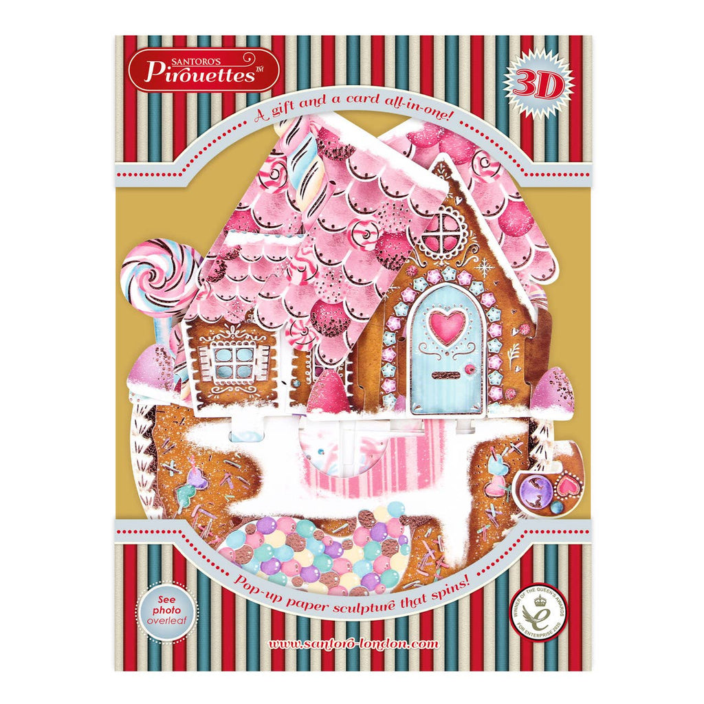 Santoro London - Pirouette Cards- Gingerbread House