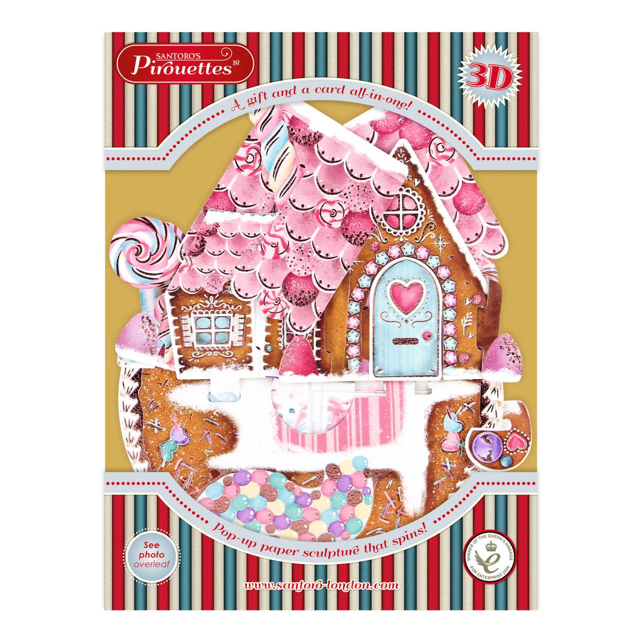 Santoro London - Pirouette Cards- Gingerbread House