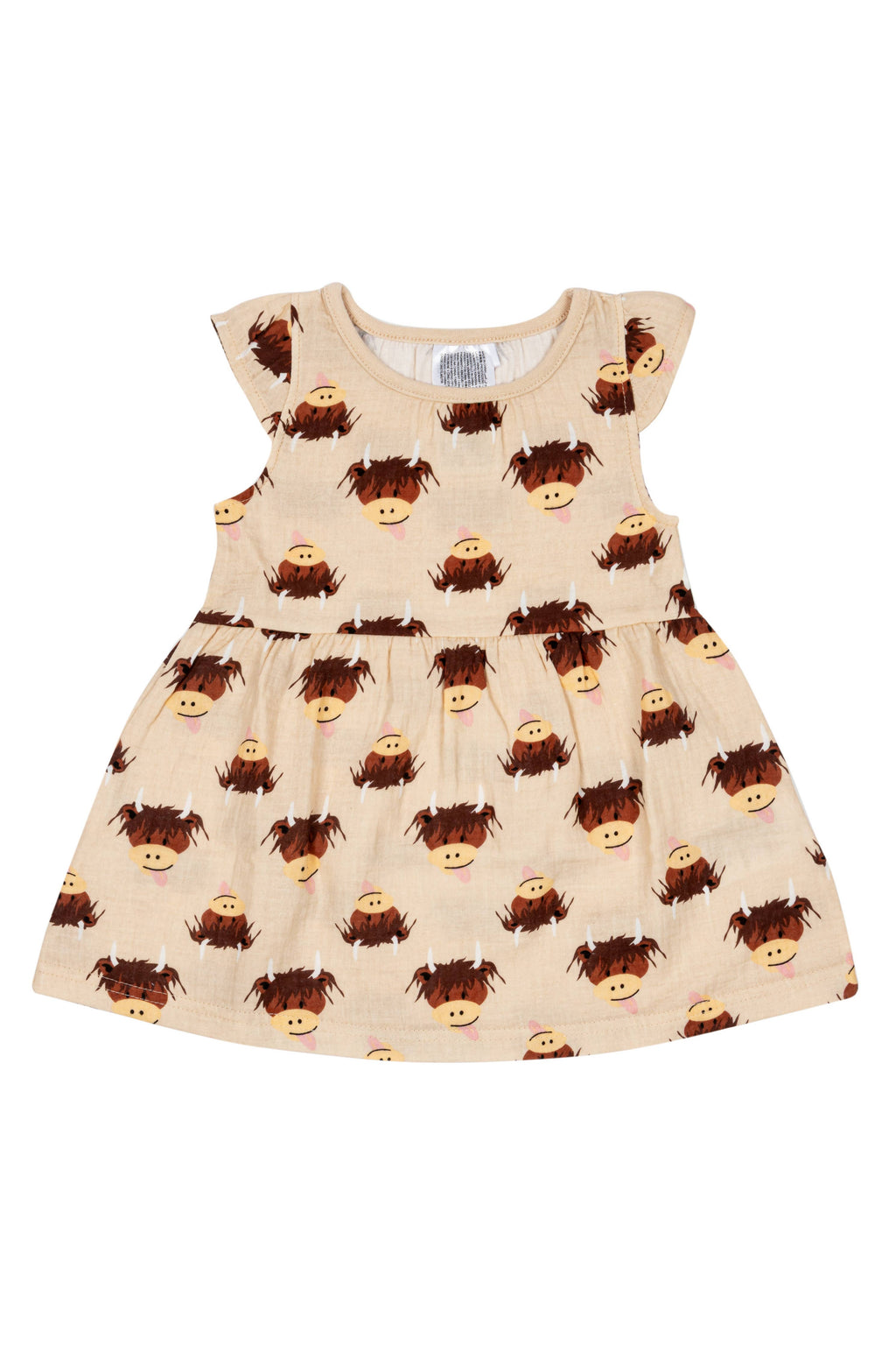 Blade and Rose Limited - Neutral Highland Cow Summer Dress: 3-4 Years / Dress