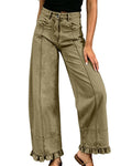 Rosa Clothing - Vintage Patchwork Seam Ruffle Hem Baggy Wide Leg Jeans: E / L