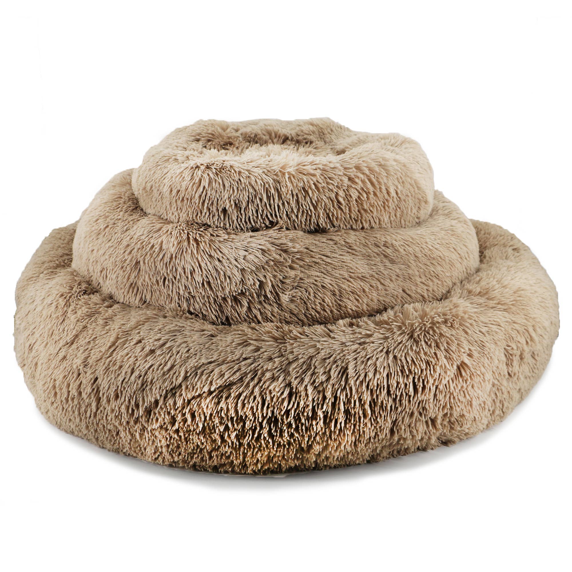 Super Soft Plush Donut Dog Bed Oatmeal: 50 x 50cm