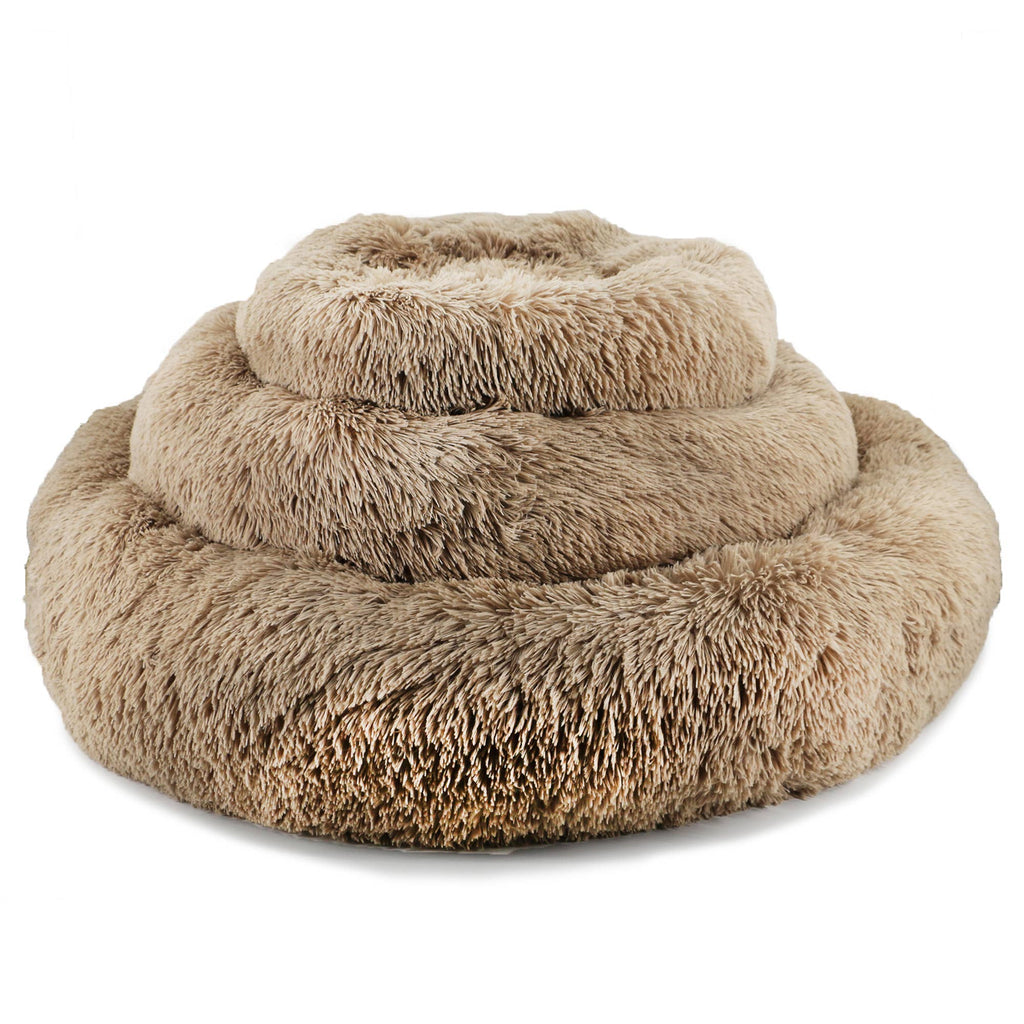 Super Soft Plush Donut Dog Bed Oatmeal: 70 x 70cm